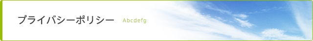 プライバシーポリシー